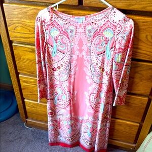 London Times Coral Paisley Dress